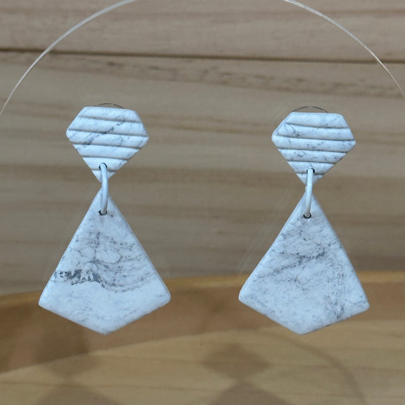 Grey Diamond Shape Dangles