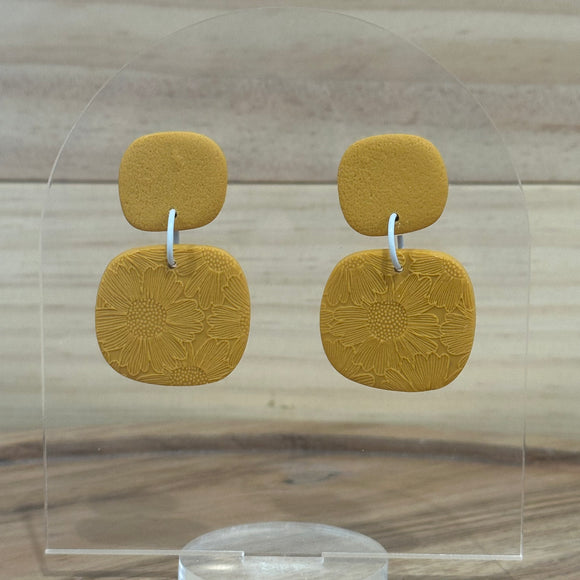 Mustard Organic Round Dangles