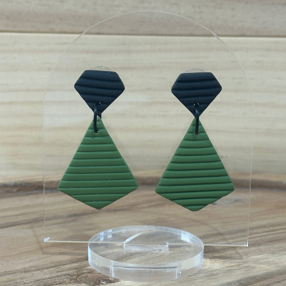 Khaki Diamond Shape Dangles