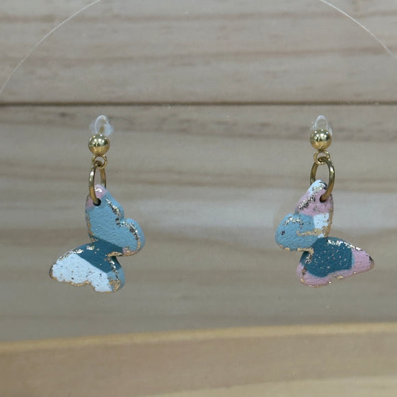 Pink & Sage Butterfly Dangles