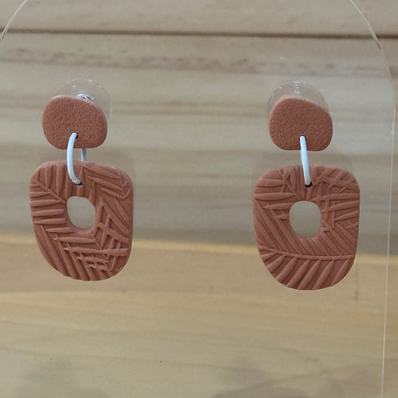 Terracotta Organic Donut Shape Dangles