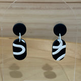 Black & White Modern Dangles - Capsule Shape