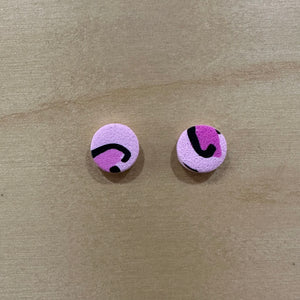 Mini studs - Pink animal print